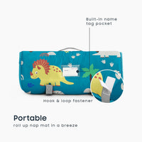 Wake In Cloud, Toddler Nap Mat with Pillow and Blanket - Standard - 50"x20" / Teal Blue - image 3