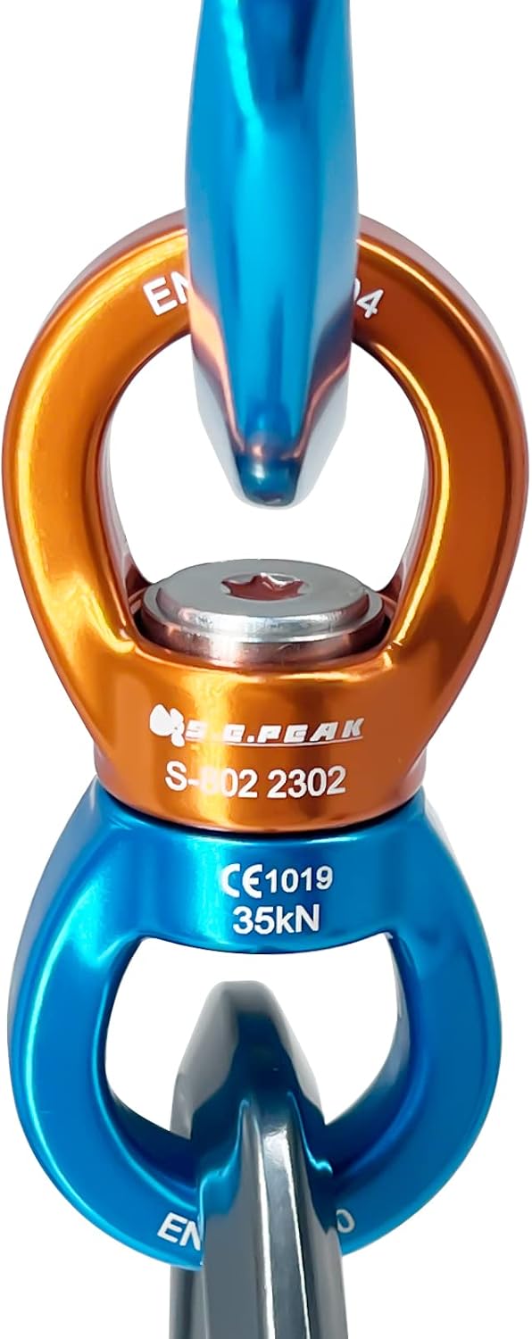 S.E.PEAK black anodized aluminum 35kN swing swivel with 360 degree rotation - view 19