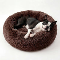 Small Calming Dogs Bed for Small Dogs Anti-Anxiety Machine Washable - Coffee / 28 inches