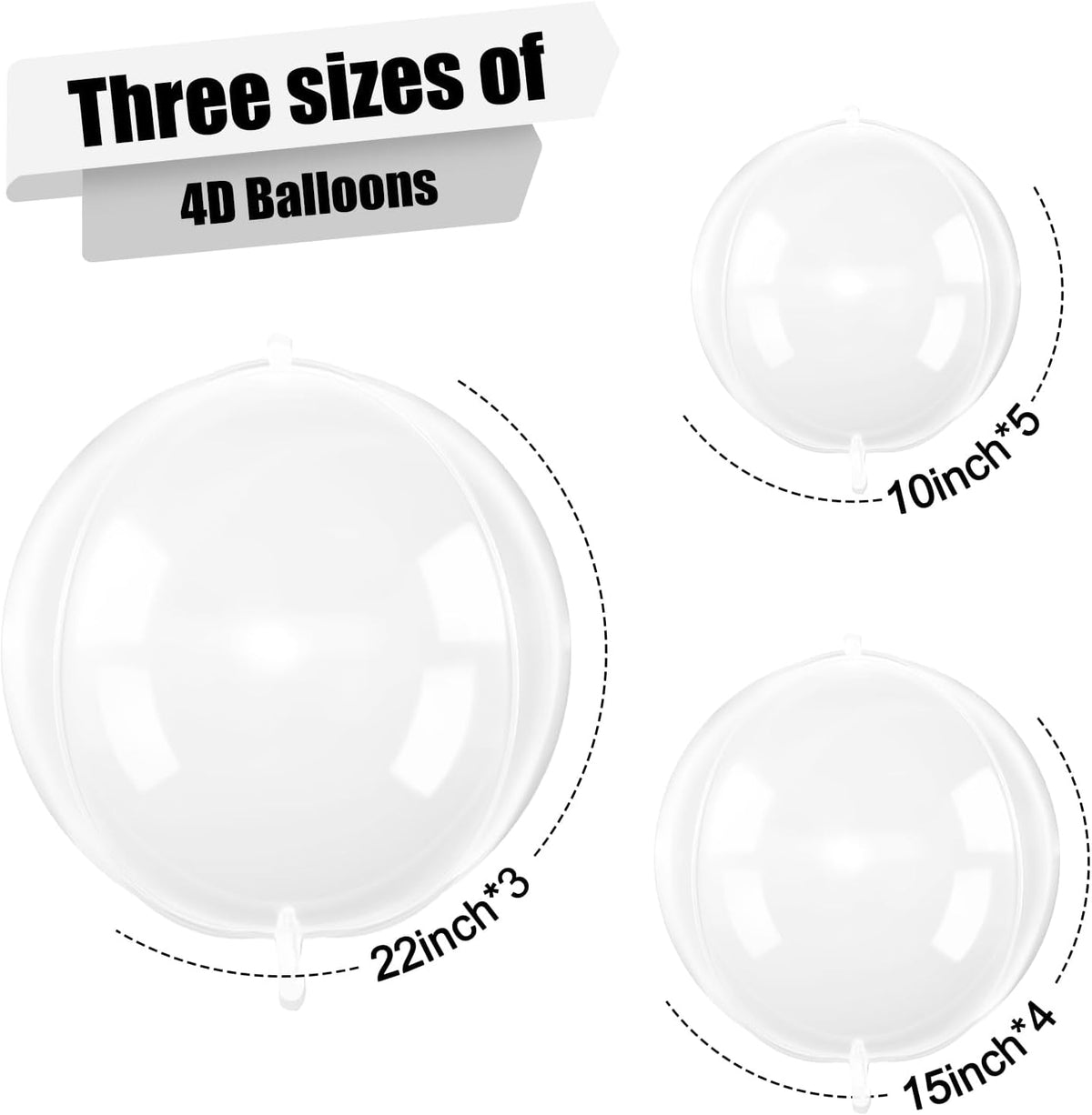 12PCS Iridescent Round Foil Balloons 22" 15" 10" Large Holographic - 22/15/10inch Clear - image 2