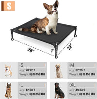 Elevated Dog Bed for Small Dogs, Raised Dog Cot Beds Fits Up to 150 LBs, Heavy Duty Pet Cots with Durable Supportive Teslin Recyclable Washable Mesh, Indoor & Outdoor Dog Bed, Green