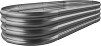 Land Guard Galvanized Raised Garden Bed Kit, Galvanized Planter Raised Garden Boxes Outdoor, Oval Large Metal Raised Garden Beds for Vegetables(Grey)4×2×1ft(1pcs)