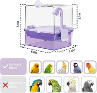 Water Circulation Bird Bath, Hanging Cage Shower Box – Essentials for Birds - Purple - image 2