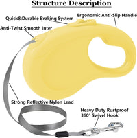 Retractable Dog Leash for Small Medium Dogs - Yellow - image 3