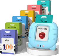 Startcan Talking Flash Cards for Toddlers 1 2 3 4 5 - 556-bilingual-blue (Abc, 0-100, Phrases+3 Songs)