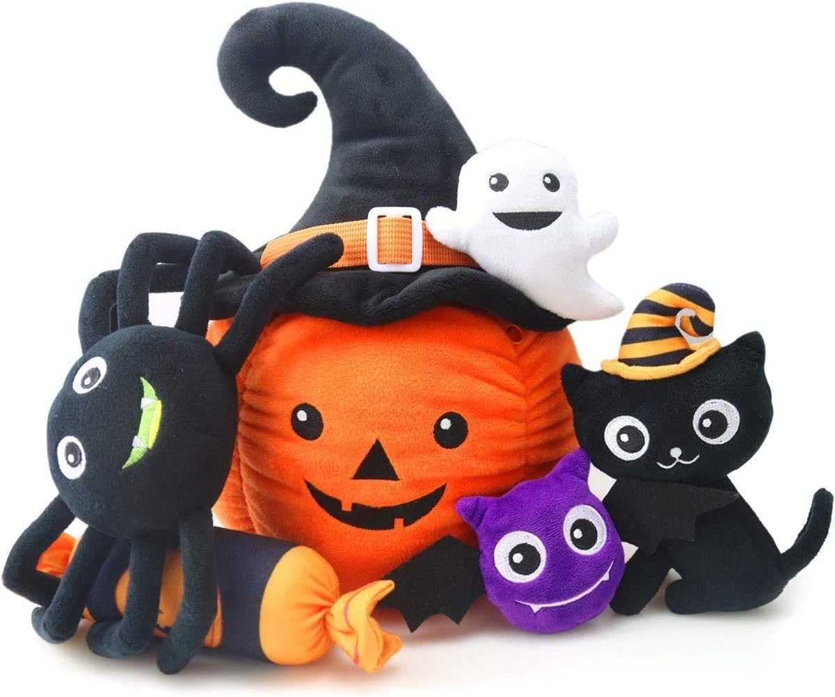 Teytoy My First Pumpkin baby Halloween toy playset with soft spider, ghost, bat, cat and candy