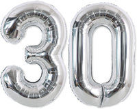 TONIFUL 40 Inch Red Number 3 Balloons Large Foil 3rd Birthday - Silver / 2 Count (Pack of 1)