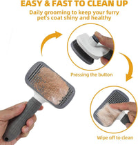 Bath Grooming Kit for Pets, Hair Brush Set with Towel - 6-Grey - image 3
