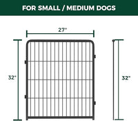 FXW Homeplus Unleashed Indoor Dog Playpen - Stress-Free and Safe Play, Heavy Duty 32 Inch 4 Wire Panels Dog Pen for Small and Medium Dogs, Black│Patented