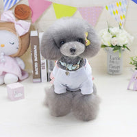 Tangpan blue cotton dog skirt costume with bow-knot and pleated hem - view 4