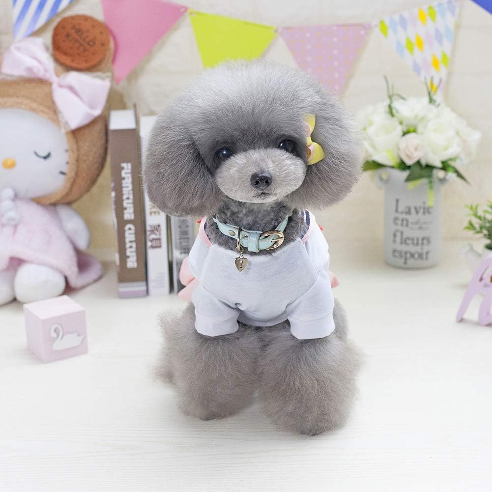 Tangpan blue cotton dog skirt costume with bow-knot and pleated hem - view 4