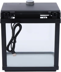 1.5 Gallon Fish Tank Starter Kits, Low Noise Betta Fish Tank with Fil-TER LED Light Submersible Pu-mp, Glass Small Fish Tank Smart Aquarium kit with Dimmer Button Water Temperature Display