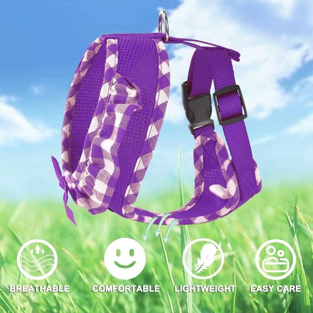 SuperBuddy Upgraded Soft Mesh Dog Harness - XS (Neck Girth 8.6"; Chest Girth: 11"-14") / Pink and Purple Set - image 3