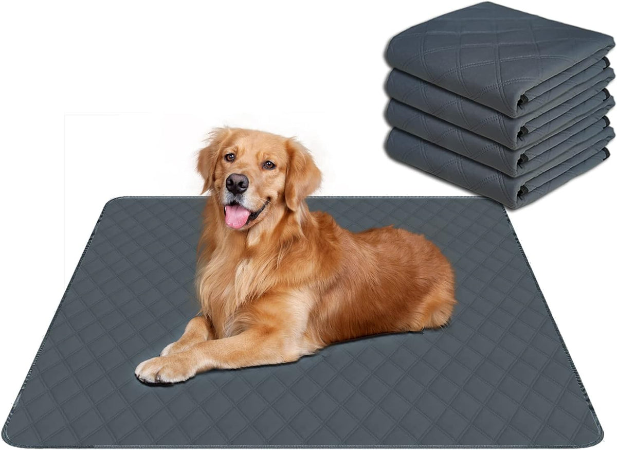 RIOUSSI Reusable Pee Pads for Dogs, Puppies. Washable, Absorbent - 31"x36"(4pack) / Dark Gray