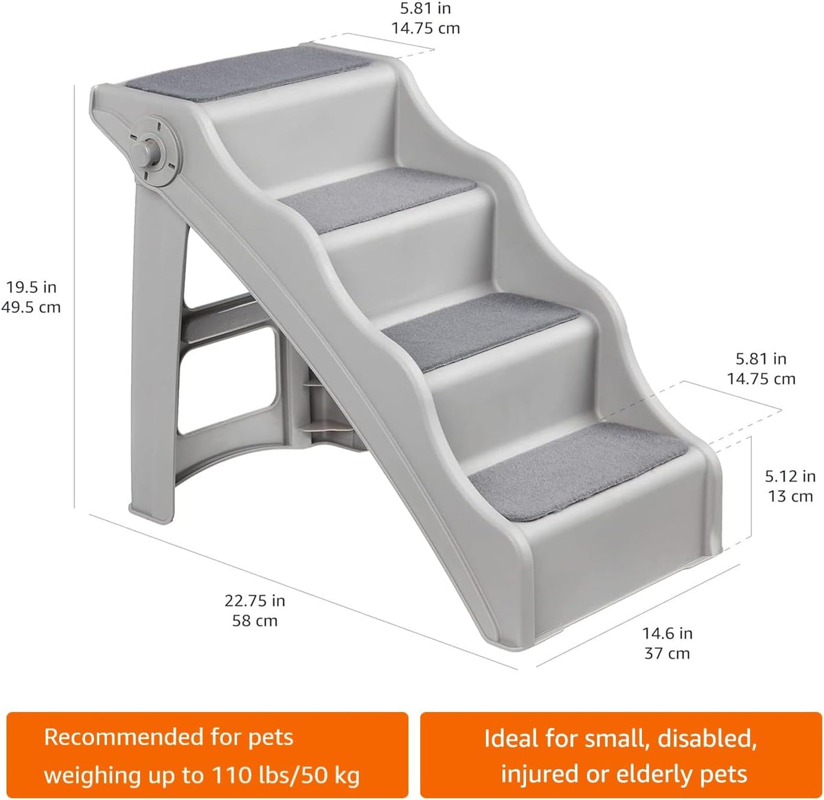 Amazon Basics Foldable Non-Slip Pet Stairs for Small Dogs and Cats - image 4