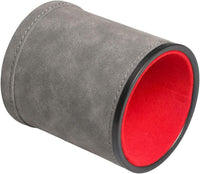 Felt Lined PU Leather Dice Cup Set with 6 Dot Dices – Fun for Kids & Family - Grey - image 4