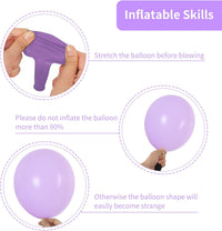 RUBFAC Gold Balloons Different Sizes Chrome Gold Balloon Arch Kit - Pastel Purple - image 3