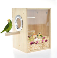 Bird Nest Box Parakeet Breeding Nest Box Bird Nest House Wooden - Large