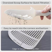 Cat Scooper for Litter Box, Cat Litter Scoop, Kitty Litter Scoop, Cat and Dog Poop Collector, Pet Litter Sifter, Cute Handle, Cat Litter Scooper with Holder for Various Litter Boxes (White)