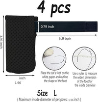 4 PCS Cat Mittens to Prevent Scratching,Mesh Breathable Cat Shoes,Adjustable Cats Anti Scratch Gloves,Suitable for Cats When Bathing and Nail Trimming (Black, L)