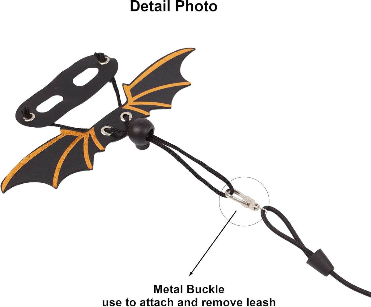 Pink Bearded Dragon Leash Harness, 3 Size Pack, Cool Bat Wing – Essentials for Small Pets - Black - image 3
