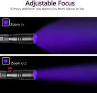 UV Flashlight 395nm Zoomable Black Light Lamp Ultraviolet Lights – Essentials for Dogs - 2 pcs-zoomable Penlight Flashlight - image 3