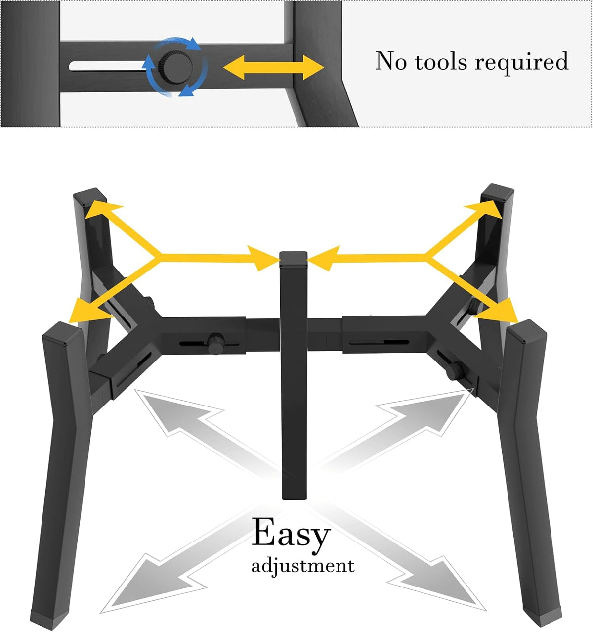 SHAINFUN Adjustable Metal Raised Stand for Large & XL Breeds - Black-M2 / Height: 11", Width: 7-10.6" - image 3