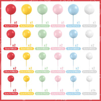 48 Pcs Balls Cake Topper Decorations Balloon Cupcake Toppers Foam - Red,yellow,green,pink,blue,white - image 2