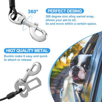 Dog Seat Belt Harness for Car,2pcs Dog Seatbelt of Coated Wire Leash Safety Restraint,No Chew Tether Cable Vehicle Dogs Accessories,Double Clips & Latch (2 Pack Black, 32 inch/80 CM)