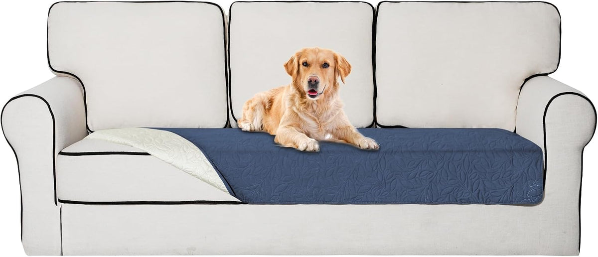 Easy-Going Waterproof Dog Bed Cover Reversible Leak Proof Pet Blanket - Navy/Ivory / 30x70 Inch