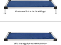 K9 Ballistics Chew Proof Armored Padded Dog Crate Bed, Virtually Indestructible, Legs Included (Blue, XX-Large (50" L x 33" W x 8" H))