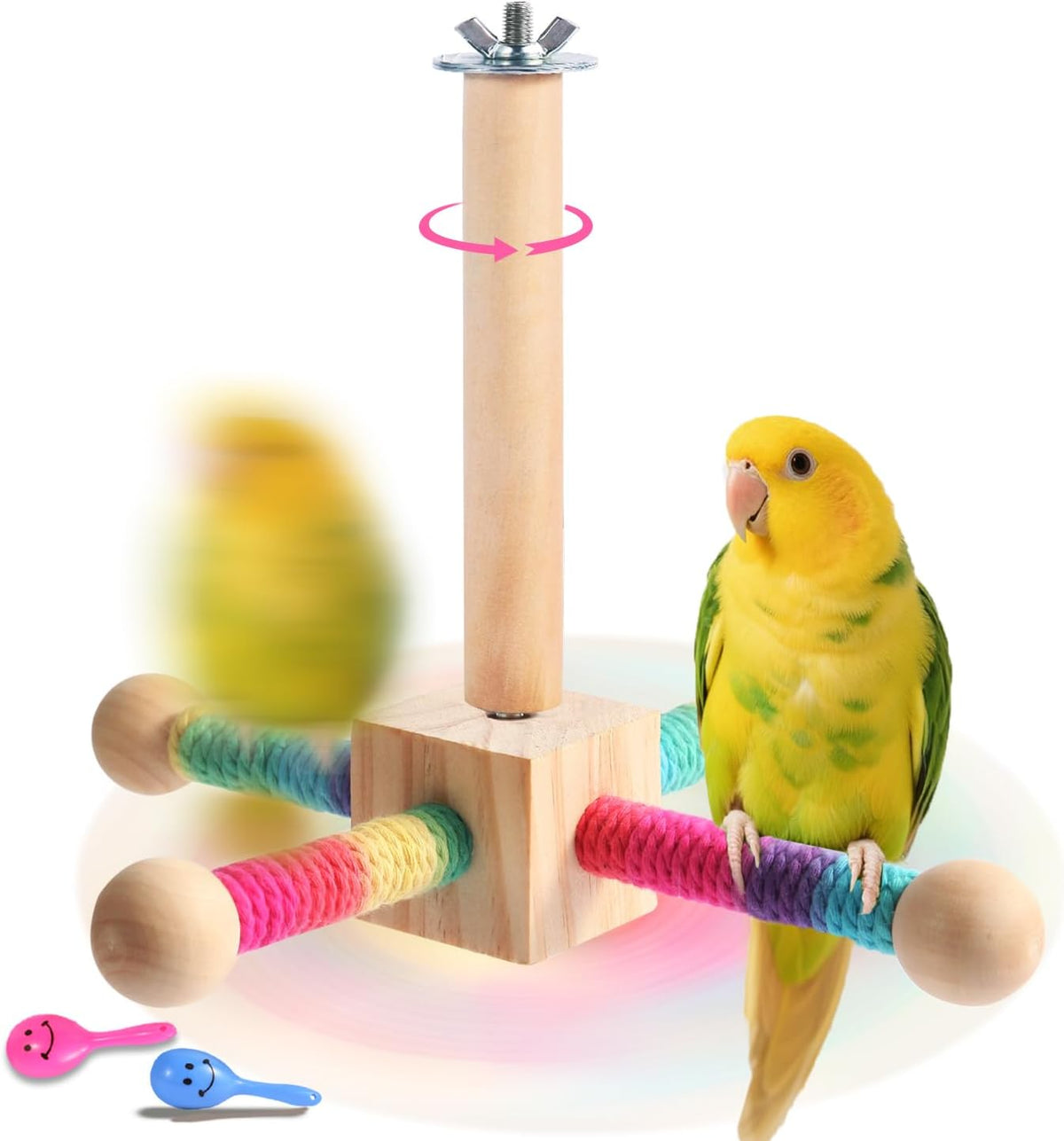 Kyouki Bird Perch Toy Parakeets Toy for Small & Medium Parrots