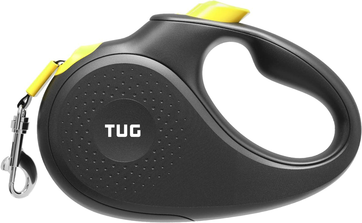 TUG Monochrome 360° Tangle-Free Retractable Dog Leash - Black/Yellow / Large, 16 ft