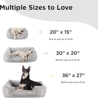 Best Friends by Sheri Lux Lounge Bed Calming Faux Fur Dog Bed, Gray, Large, 36" x 27"