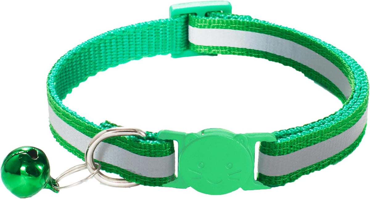 2 Pack Breakaway Cat Collars with Bells - Green - image 4