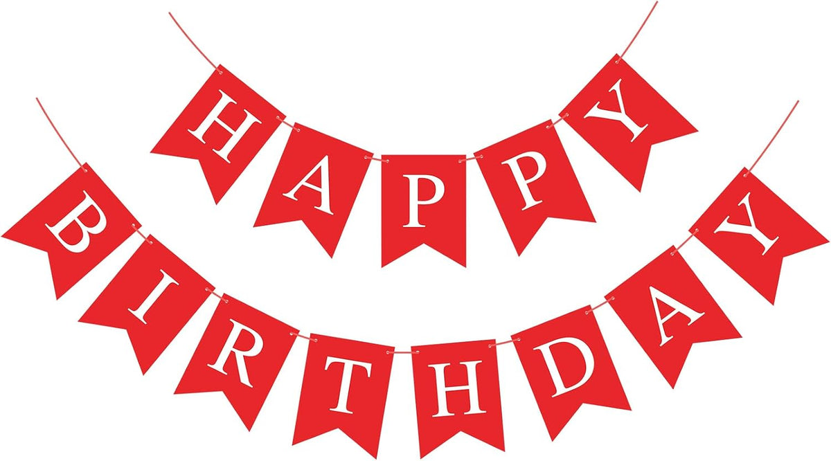 Orange Happy Birthday Banner Birthday Sign for Backdrop Happy - Red