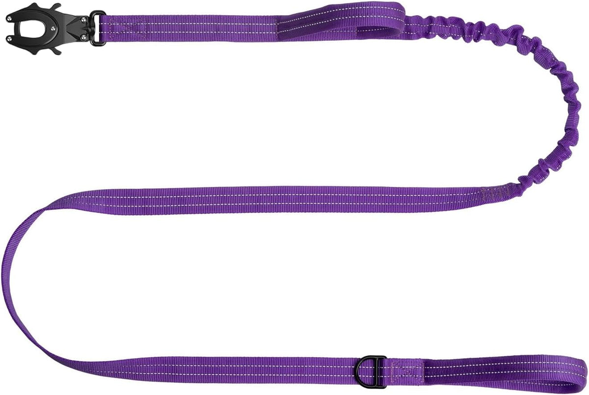 Tactical Dog Leash with Quick-Release Metal Clasp - 6 FT / Reflective Purple