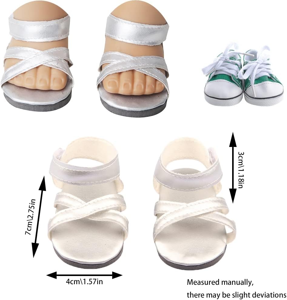 Bosoirsou 10 pairs of 18 inch doll shoes including boots, sandals, dance shoes and canvas shoes - view 2