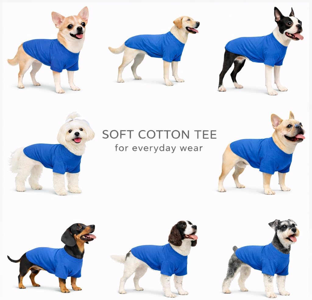 Lovelonglong Pet Clothing Dog Costumes Basic Blank T-Shirt Tee Shirts - XXXL (-60lbs) / Blue - image 3