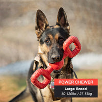 Natural Rubber Dog Toys for Large Aggressive Chewers - Tug Toy - Red / Large Breed (60 - 120 lb) - image 3
