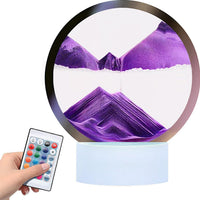 rysnwsu Moving Sand Art Picture Round Glass 3D Deep Sea Sandscape - Purple / RC-Control