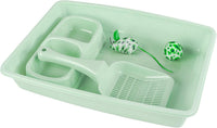 PAWISE Cat Litter Box Set, Small Kitten Starter Kit - Green - image 2