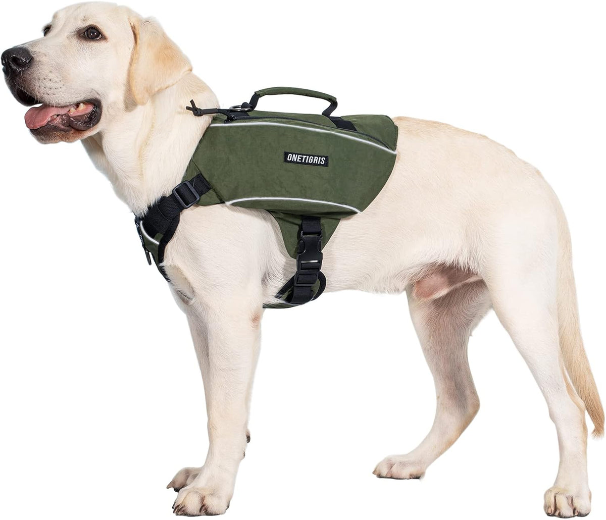 ONETIGRIS Y-Shaped Dog Backpack with Handle - Medium / Green