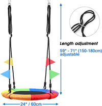 Odoland 24 inch Chidren Tree Swing Net Swing Outdoor Kid Platform - Multicolour - image 3