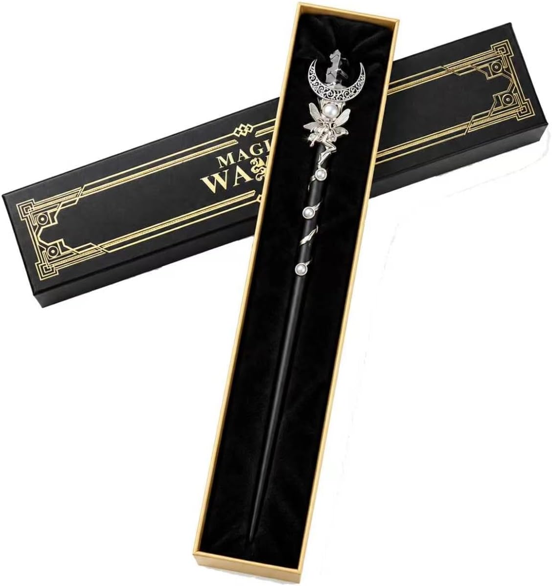Bubbmi rhinestone witch magic wand in Snakepurple with solid wood body and metal accents - view 16