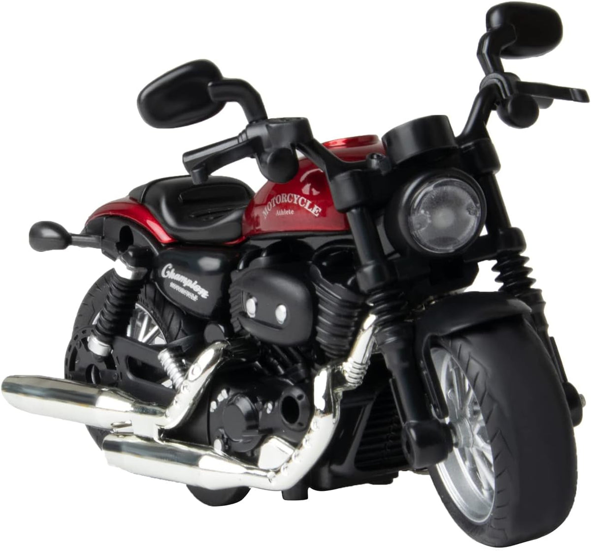 CYYSFIVQZ black 1:14 die cast pull back toy motorcycle with lights and sounds - view 2