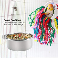 PINVNBY Parrot Feeding Cups Birds Food Dish Stainless Steel Parrot - Single screw / L - image 3