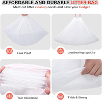 40 Count Thicken Cat Litter Box Liners for Automatic Cat Litter Box and Litter-Robot 4/3, Heavy-Duty Drawstring Kitten Litter Drawer Liners Disposable 25" x 16"