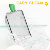 Metal Cat Litter Scoop,Sturdy Litter Cleaner Corner Shovel,Stainless Steel Mesh Litter Shovel,Easy to Clean Reptile Terrarium Sand Waste(Green)