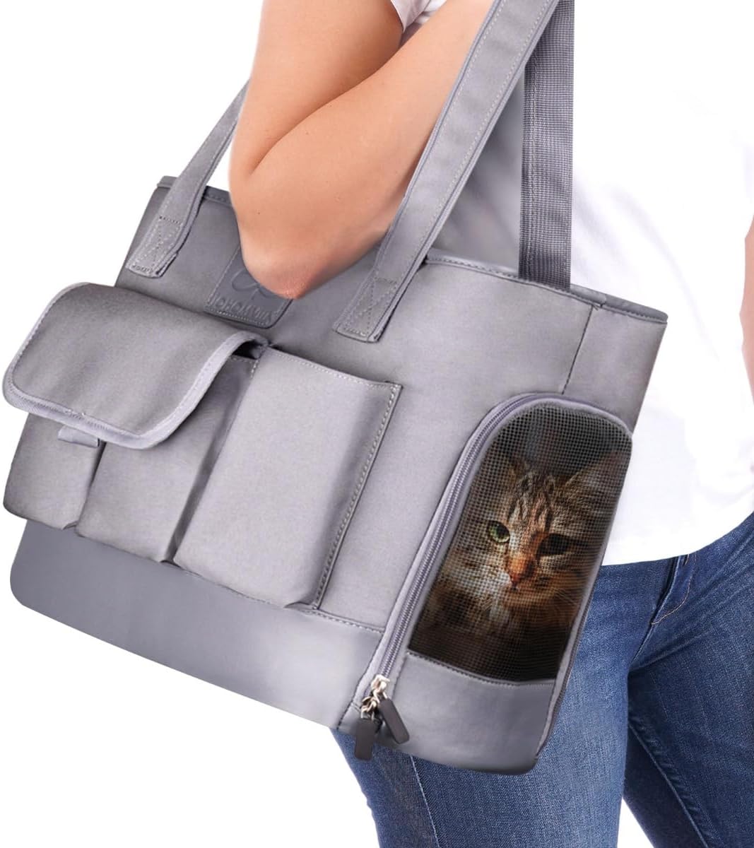 Cat Carrier, Dog Carrier, Pet Carrier - Grey